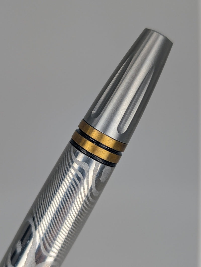 William Henry Caribe 16 Stainless Damascus Ballpoint Pen