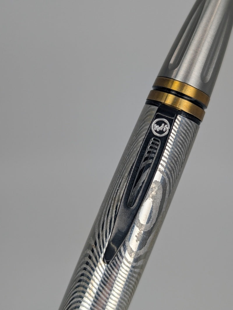 William Henry Caribe 16 Stainless Damascus Ballpoint Pen