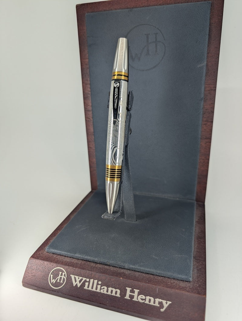 William Henry Caribe 16 Stainless Damascus Ballpoint Pen
