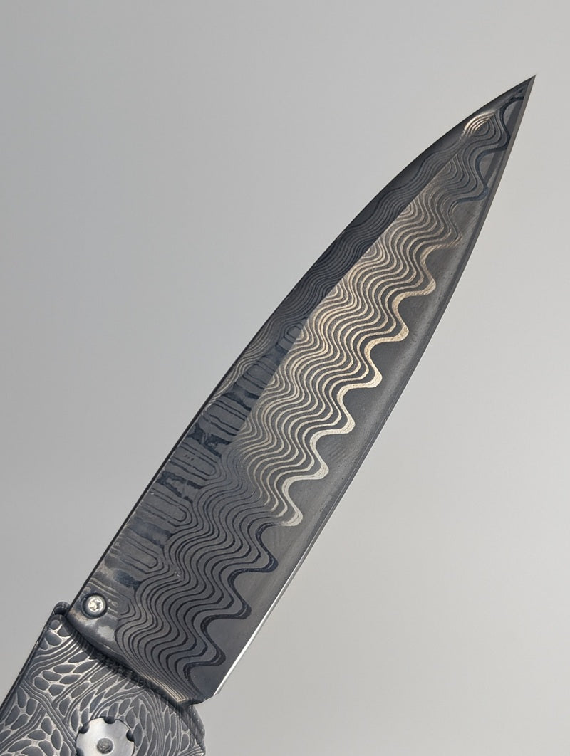 William Henry 1 of 1 Custom Mind Melt / Fossil Wooly Mammoth Tooth Buttonlock Folding Knife