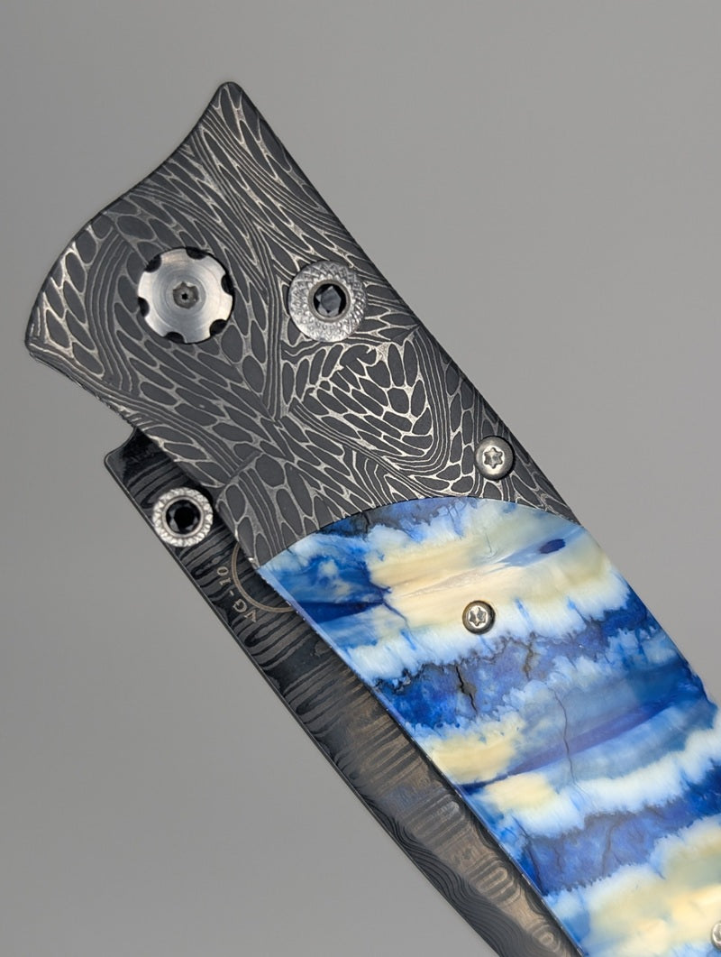 William Henry 1 of 1 Custom Mind Melt / Fossil Wooly Mammoth Tooth Buttonlock Folding Knife