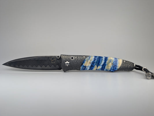 William Henry 1 of 1 Custom Mind Melt / Fossil Wooly Mammoth Tooth Buttonlock Folding Knife