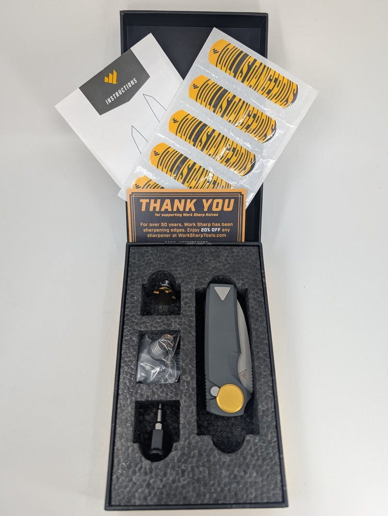 *Consignment* Work Sharp Gray Compact RMX Drop Point M390 Folding Knife