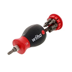 Wiha 38045 Stubby Screwdriver With Six-In-One Insert Bits, Torx
