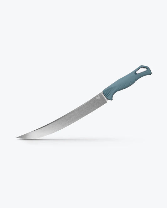 Benchmade Fishcrafter Depth Blue Santoprene 9" Trailing Point Fixed Blade