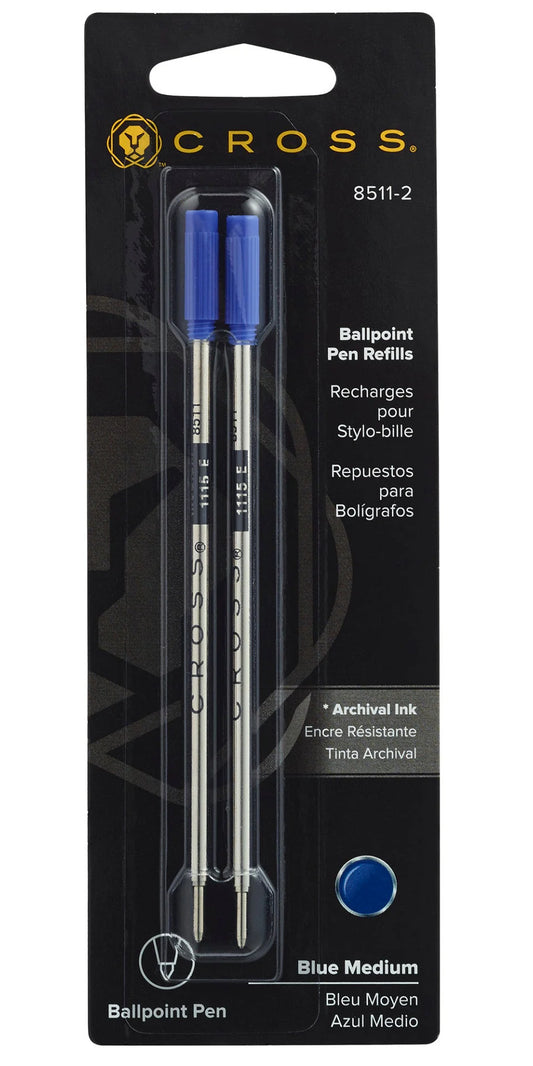Cross Ballpoint Refill 8511-2 Blue Medium 2pk