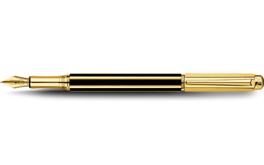 Caran D'Ache Gold-plated Varius China Black Fountain Pen Fine