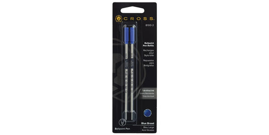 Cross Ballpoint Refill 8100-2 Blue Broad 2pk