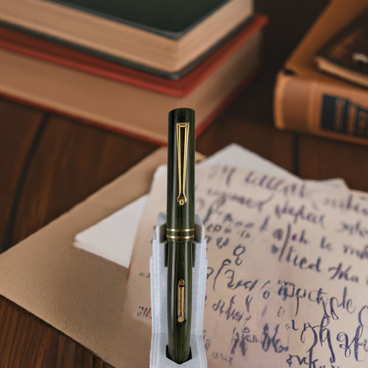 *Consignment* Delta Astra Special Edition 1995 Green Ebonite Fountain Pen 18k Gold Nib