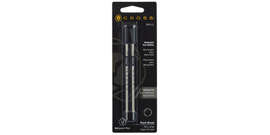 Cross Ballpoint Refill 8101-2 Black Broad 2pk