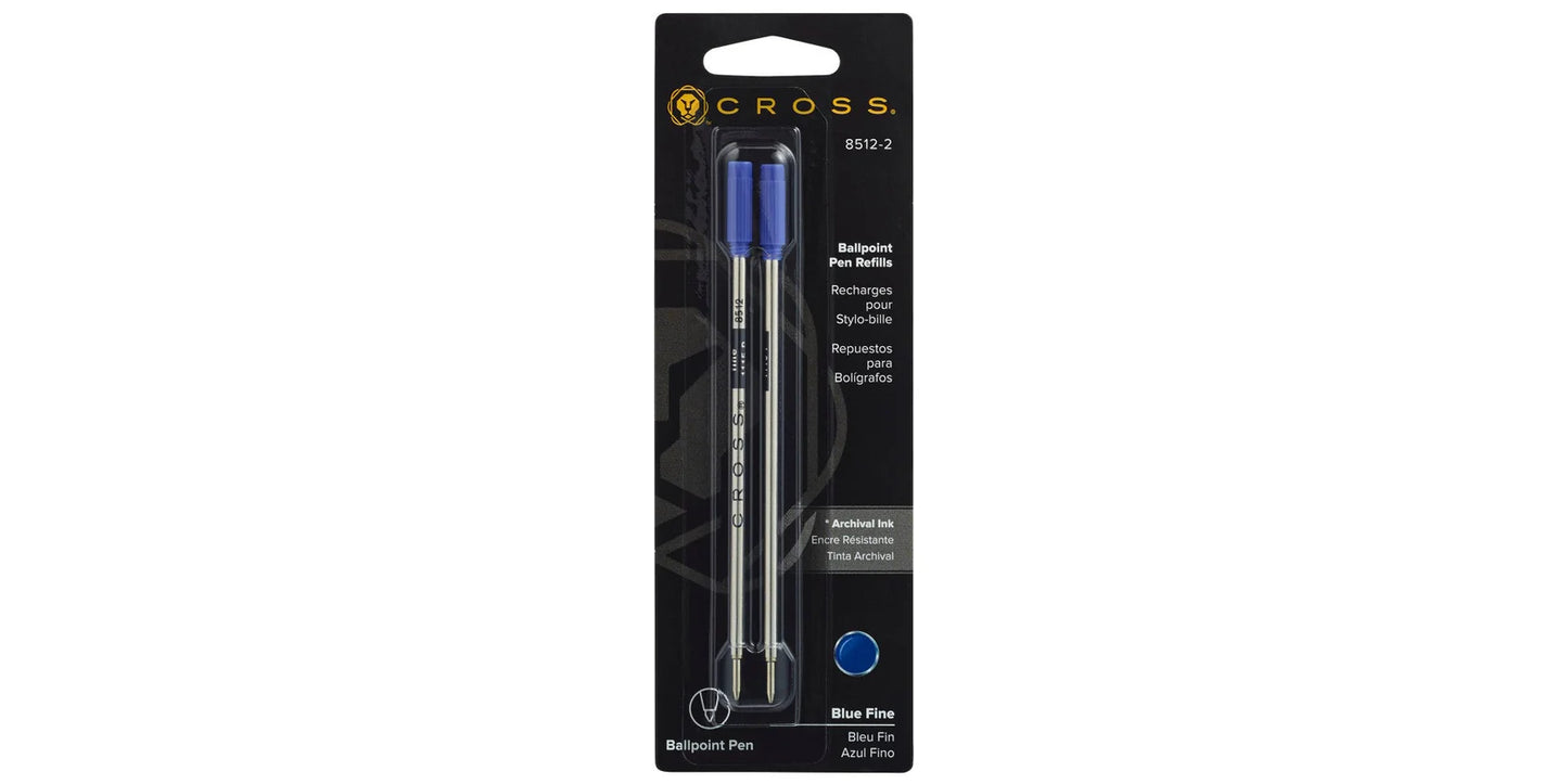 Cross Ballpoint Refill 8512-2 Blue Fine 2pk