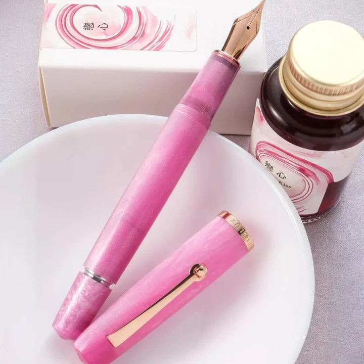 Penlux Concerto Rose Nebula w/ Rose Gold Trim Fountain Pen