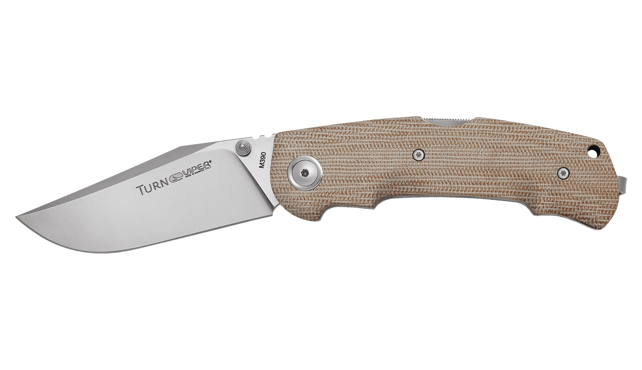 Viper Turn Natural Canvas Micarta Folding Knife