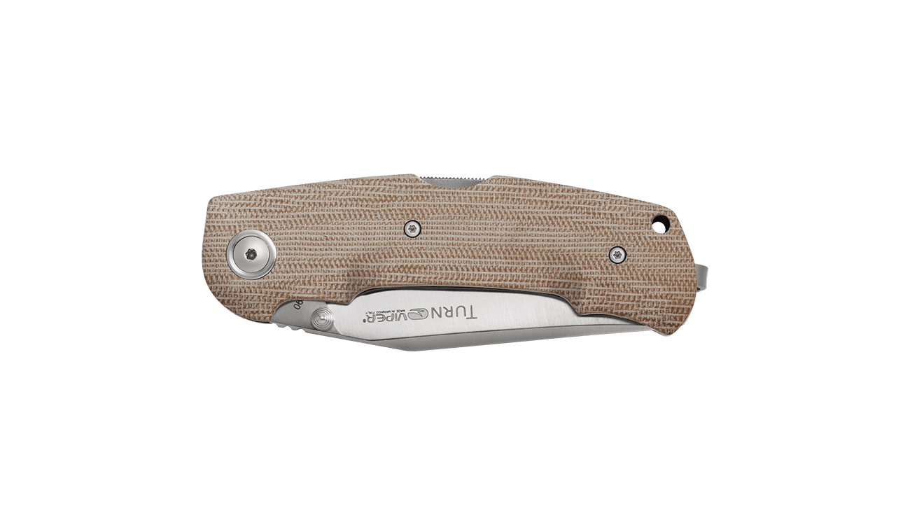 Viper Turn Natural Canvas Micarta Folding Knife