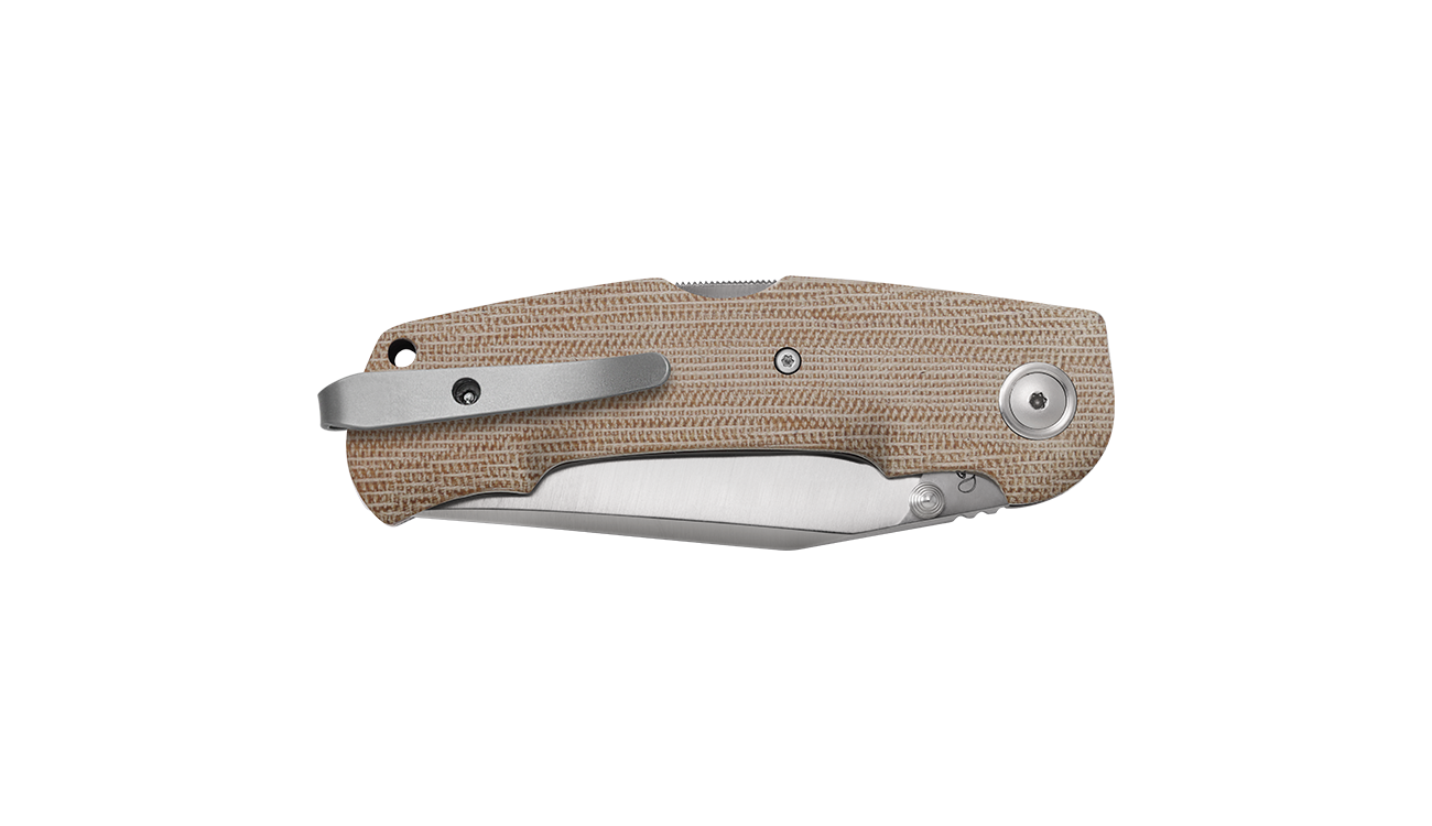 Viper Turn Natural Canvas Micarta Folding Knife