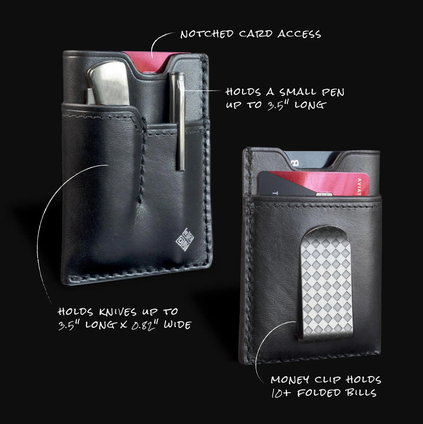 Ocaso EDC Knife Wallet Full Grain Leather