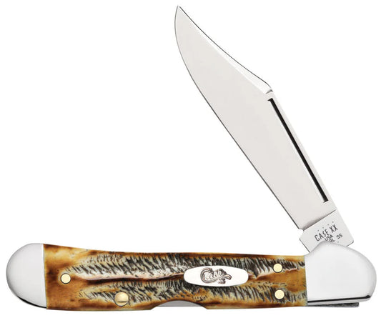 Case Knives Jigged Case 6.5 BoneStag Mini CopperLock Folding Knife